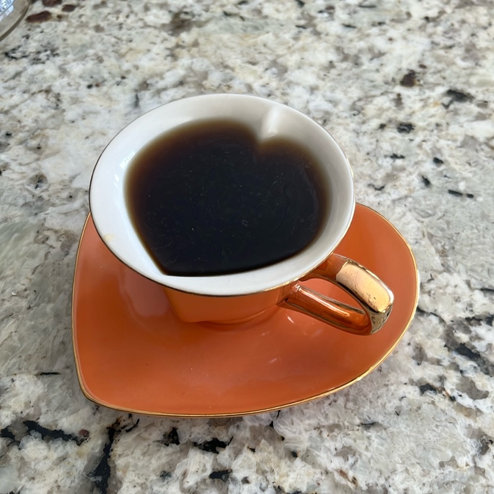 Heart shaped cup & saucer